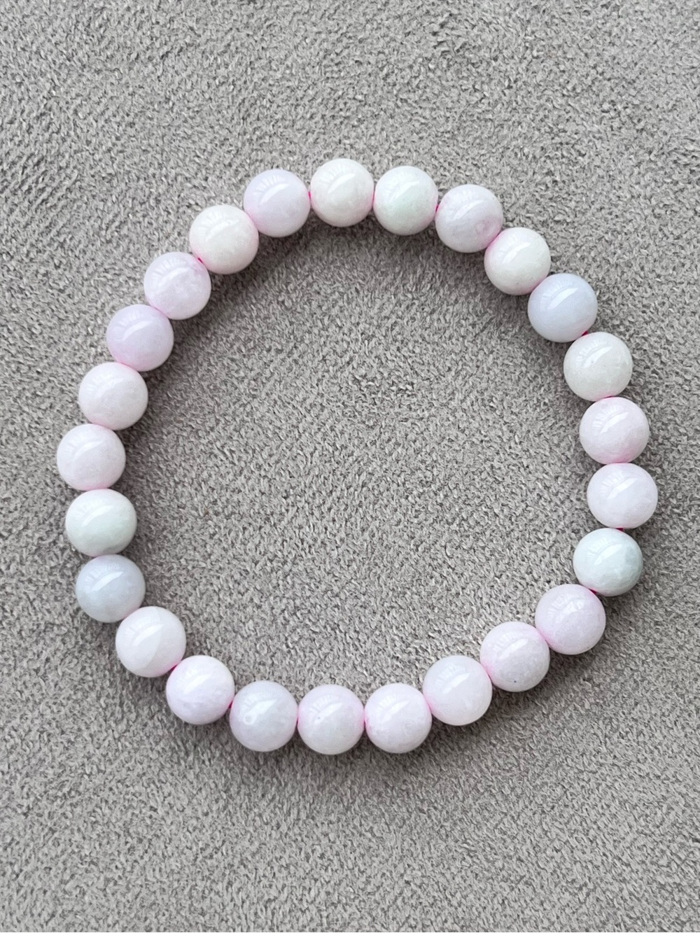 Grade A Pink Lavender Jadeite Jade Beaded Stretch Bracelet With Certificate